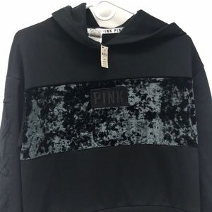 VS PINK Black Crop Hoodie